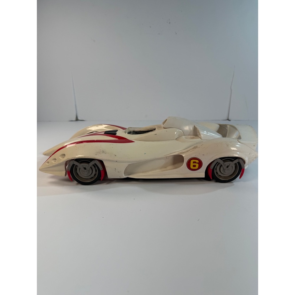 Mattel Hot Wheels Speed Racer Mach 6 Movie Toy Car White Red Large Scale 2008